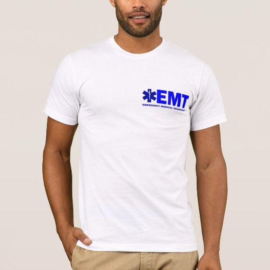 新しい青教養があるEMTの義務スタイルのワイシャツ Tシャツ (正面)
