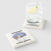 新しい頭脳の解剖頭脳のユーモアがほしいと思いました ストーンコースター (横)