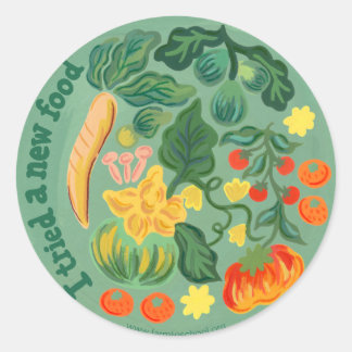 「新しい食べ物を食べてみた」丸シール ラウンドシール