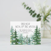 新しい首の森の松の木が動く 案内ポストカード (スタンド正面)