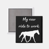 新しい馬の乗り換えおもしろい マグネット (正面/裏面)