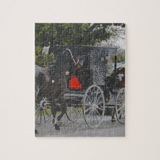 新しい馬を楽しい方法で家に帰る ジグソーパズル (縦)