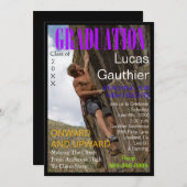 新しい高さの卒業の雑誌カバーの招待 招待状 (正面/裏面)