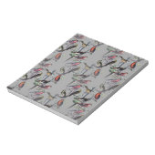 新しい鳥のパターンアクセサリー、ヴィンテージアートグレー ノートパッド (回転)