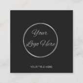 新しい黒いミニマルウィッモダントロゴ スクエア名刺 (正面)