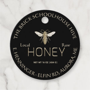 新しい黒金ゴールドハニー栄養ファクトラベルクイーンビー フェイバータグ