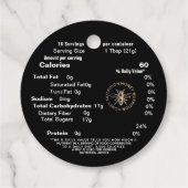 新しい黒金ゴールドハニー栄養ファクトラベルクイーンビー フェイバータグ (裏面)