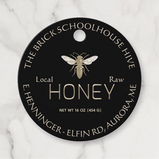 新しい黒金ゴールドハニー栄養ファクトラベルクイーンビー フェイバータグ (正面)