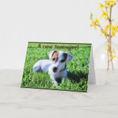 新しい10代の若者が***13***カードを回す カード (黄色い花)