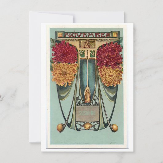 新しい11月射手座誕生日招待状 招待状 (正面)