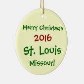 新しい2016カスタマイズ可能なセントルイスのクリスマスのオーナメント セラミックオーナメント (右)