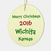 新しい2016年のウィチタカンザスのメリークリスマスのオーナメント セラミックオーナメント (左)