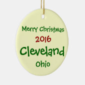 新しい2016年のクリーブランドオハイオ州のメリークリスマスのオーナメント セラミックオーナメント (右)
