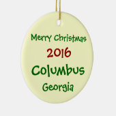 新しい2016年のコロンブスジョージアのクリスマスのオーナメント セラミックオーナメント (右)