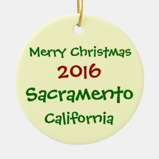 新しい2016年のサクラメントカリフォルニアのクリスマスのオーナメント セラミックオーナメント