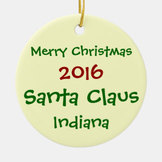 新しい2016年のサンタクロースインディアナのクリスマスのオーナメント セラミックオーナメント