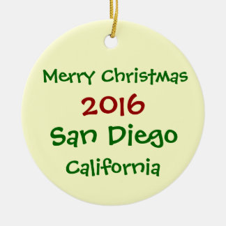 新しい2016年のサンディエゴカリフォルニアのクリスマスのオーナメント セラミックオーナメント
