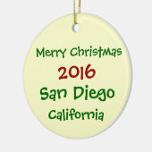 新しい2016年のサンディエゴカリフォルニアのクリスマスのオーナメント セラミックオーナメント (左)