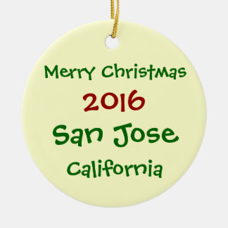 新しい2016年のサンノゼカリフォルニアのクリスマスのオーナメント セラミックオーナメント