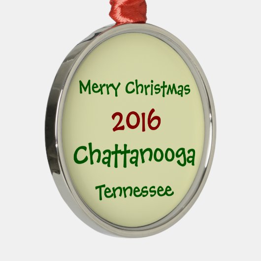 新しい2016年のチャタヌーガテネシー州のクリスマスのオーナメント メタルオーナメント (右)