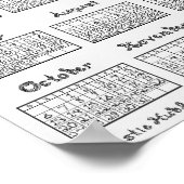 新しい2024カレンダーファブリックフォント印刷可能または ポスター (角)