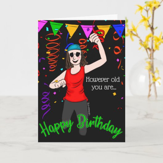 新しい30誕生日カード カード (黄色い花)