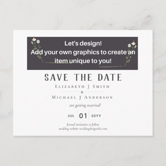 新しい!デザインお結婚客様自身の項目 ポストカード (正面)