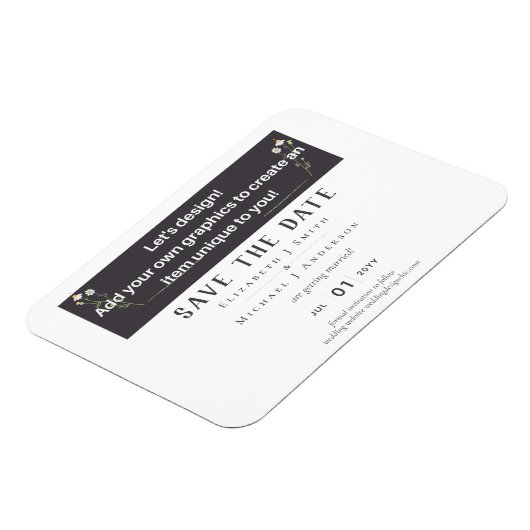 新しい!デザインの結婚式を保存する日付の磁気 マグネット (左側)