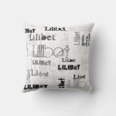 新しい!トレンディー女の子の名前ギフトワードクラウドアーバンシックT クッション (裏面)