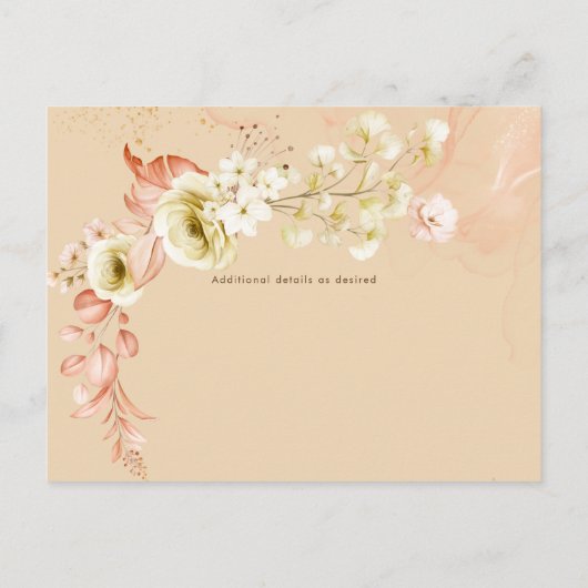 新しい！Bohoフローラ結婚の日救付 ポストカード (裏面)