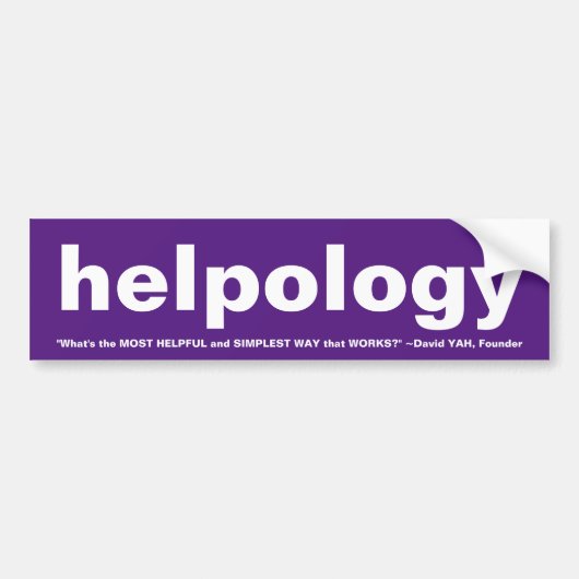 新しい! Helpology バンパーステッカー (正面)