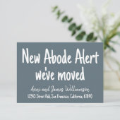 新しいAbodeアラート追加詳細引っ越しました移動 案内状 (スタンド正面)