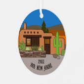 新しいAdobe年のパーソナライズされたオーナメント メタルオーナメント (正面左)