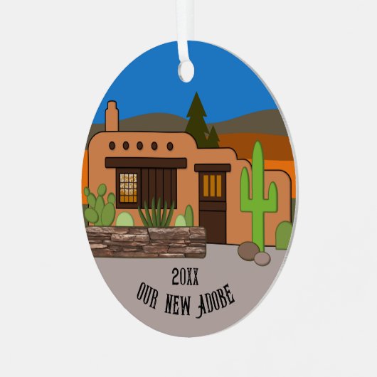 新しいAdobe年のパーソナライズされたオーナメント メタルオーナメント (正面左)