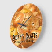 新しいBagels.Deli.Bagel Shop.Baker.Custom ラージ壁時計 (傾斜)