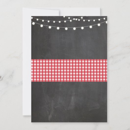 新しいBBQの家の甘い引っ越し祝いパーティーの黒板の招待 招待状 (裏面)