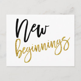 新しいBeginnings Positivity引用文ホワイト ポストカード