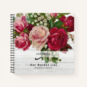 新しいBUCKET LIST保管ヴィンテージバラ ノートブック (正面)