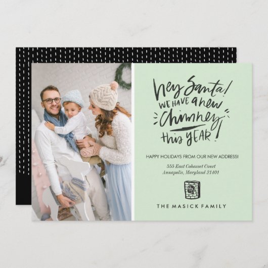 新しいChimneyホリデーフォトカード シーズンカード (正面/裏面)