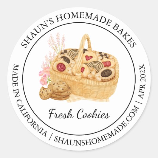 新しいCookieベーキングモダンラベル ラウンドシール (正面)