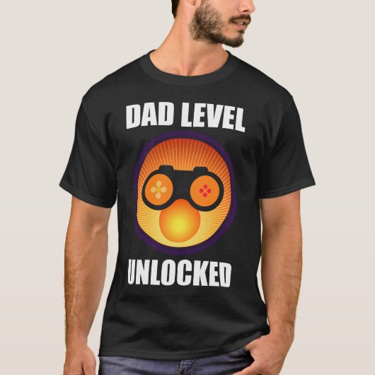 新しいDadシャツ、パパレベルのゲームのロックが解除さおもしろいれた Tシャツ (正面)