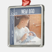 新しいDad初めてのクリスマス写真 メタルオーナメント (左)