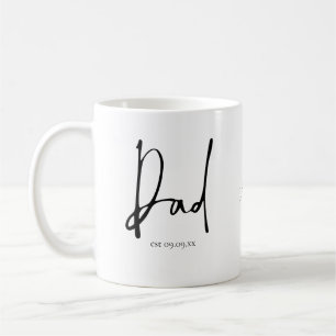 新しいDad Est日付名スクリプト コーヒーマグカップ