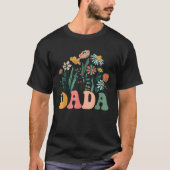 新しいDADAワイルドフラワーファースト誕生日ベビーシャワーT S Tシャツ (正面)