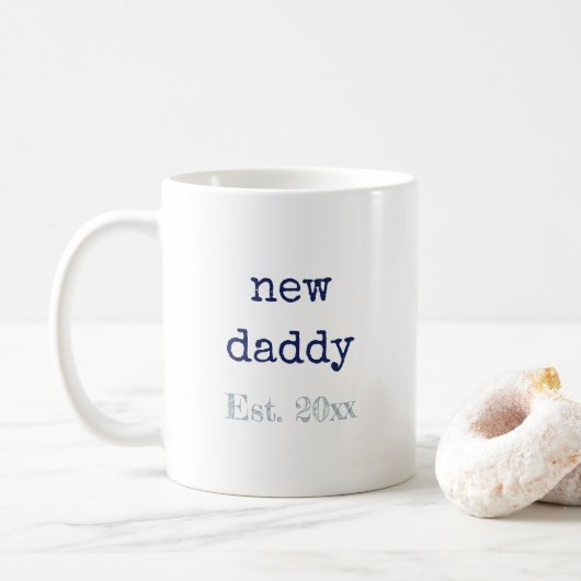 新しいDaddyベビー誕生統計 コーヒーマグカップ (ドーナツ)