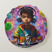 新しいDJデザイン枕 ラウンドクッション (裏面)