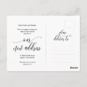 新しいDream Homeアドレス、Moving Announcement ポストカード (裏面)