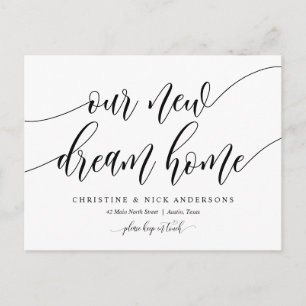新しいDream Homeアドレス、Moving Announcement ポストカード