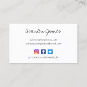 新しいDSLRカメラ写真ビジネスカード 名刺 (裏面)