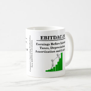 新しいEBITDAビジネス運営計算の財務 コーヒーマグカップ